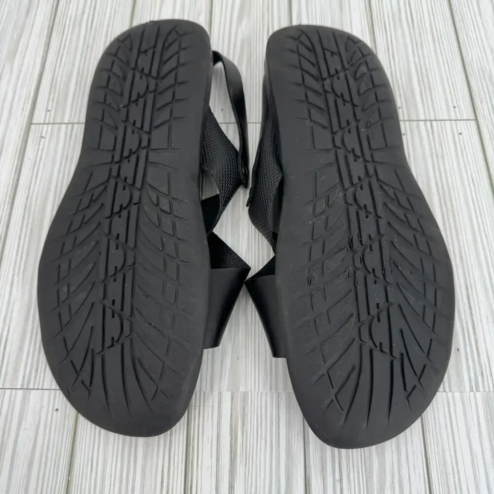 Gino Cherruti sandals men's 10 slingback cross strap black leather comfort